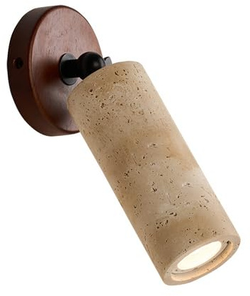Nordic Industrial Style Gul travertinvägglampa, E26 ljuskälla Infälld vägglampa, Enkelhuvud Minimalistisk Vägglampa, Vardagsrum Korridor Väggmonterade lampor vid sängkanten