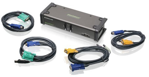 IOGEAR 2-Port Dual View KVM Switch avec câbles Interrupteur KVM – Périphérique d'entrée 2048 x 1536 Pixels, USB, VGA, 0 – 50 °C, -20 – 60 °C