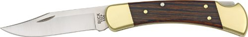 Buck Unisex – Erwachsene 110 Hunter Lockback, Klappmesser,Clip Point Klinge,Taschenmesser,Holzgriff,Schnitzmesser,420HC Klingenstahl,scharfes Messer für Camping,Outdoor,Angeln, Mehrfarbig, normal