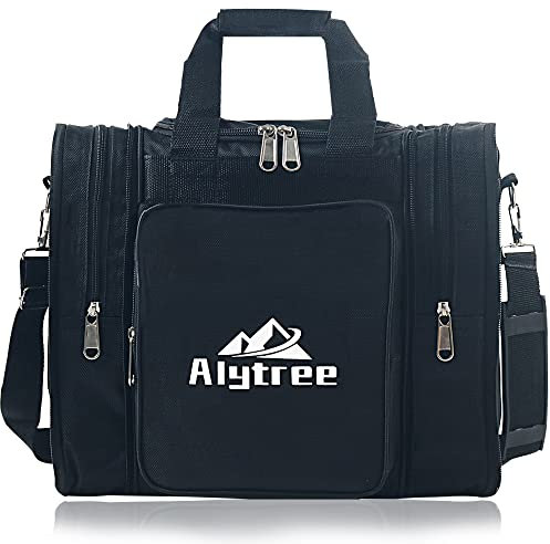 Nicht zusammenklappbare Bowlingtasche, Bowlingballtasche mit 2 einziehbaren Taschen, verstellbare Bowling-Tragetasche mit gepolstertem Ballhalter, passend für Bowlingtaschen, 1 Ball und Schuhe bis