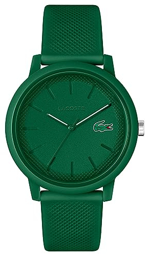 Lacoste Orologio Analogico al Quarzo da Uomo Collezione LACOSTE.12.12 con Cinturino in Silicone Verde - 2011170