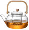 Théière en verre de théâtre de bouilloire avec infuseur 34 oz / 1 l de thé en verre bouilloire pour cuisinière pour cuisinière, top à induction, thé à thé en verre transparent avec des infu