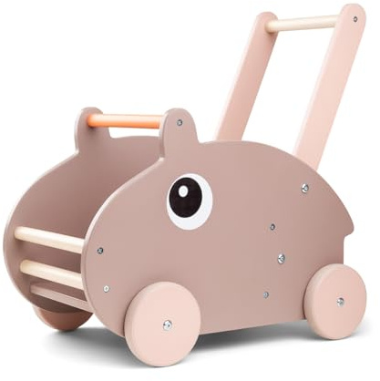 Done by Deer Holz Lauflernwagen - Ozzo - Powder Rosa - Die perfekte Unterstützung für die ersten Schritte