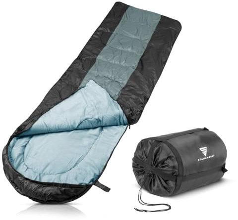 STAHLWERK Schlafsack SB-400 ST bis -15°C 4 Jahreszeiten Outdoorschlafsack | Campingschlafsack | Mumienschlafsack | Reiseschlafsack | Sommer- und Winterschlafsack