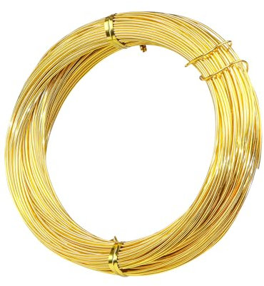 Qaixwuyi Alambre dorado para manualidades, 1 mm x 40 m, alambre para manualidades, alambre de modelado, alambre de aluminio para fabricación de joyas, manualidades, esculturas