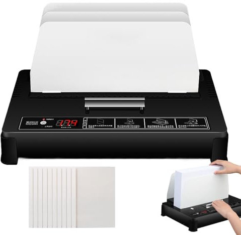 Naturalpowev Thermobindegerät, 55 mm/550 Blatt Kapazität, Buchbindematerial, elektrisches Bindegerät, A3 (Kurze Kante)/A4/A5, Dokumenten-Wärmebinder, Wird mit 50 Bindedeckeln geliefert,4mm-Covers