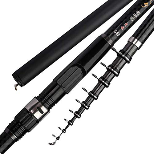Crepundia Canna per Mare,Canna da Pesca Fondo Carbonio Rock Fishing 3.6m 4.5m 5.4m 6.30M 7.2m Canna Lancio per Surf Casting Canna da Acqua Dolce/Salata Pesca Telescopica Ultraleggera Rigida(3.6m)