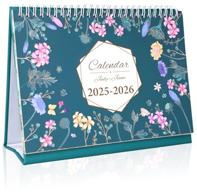 Desk Calendar 2025-2026 UK, Monthly Desktop Calendar UK, 2025 Month to View Desktop Office Table Calendar (Jul. 2025 - Jun 2026, 9.06 x 8.46)