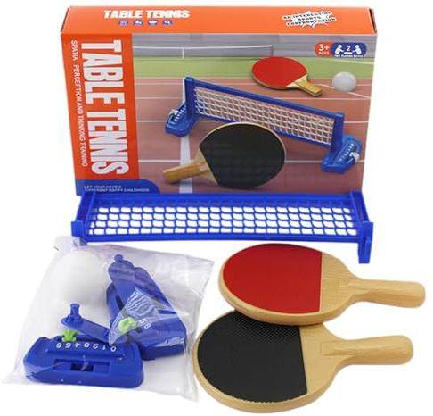 Mini Table Tennis Set - Jeu Compact, pagaie Portable | Kit de intérieur, Combo Filet Pliable pour Les Sports de Bureau, Divertissement de Bureau, Jeu pour, Plaisir de Voyager, utilis