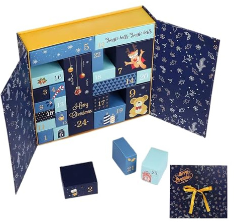 Box Del Calendario Del Conto Alla Rovescia Di Natale Ricaricabile, Crea I Tuoi Calendari In Avventura, Scatole Di Conto Alla Rovescia Per Le Vacanze 24 Giorni Per Riempirti, Per Caramelle