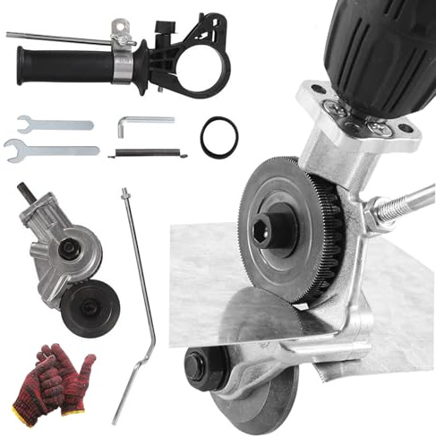 Titanium Drill Nibbler Sheet Metal Cutting Tool, Sheet Metal Cutter Drill Attachment, Electric Drill Shears Attachment Cutter Nibbler, for Cutting Iron, Steel, Copper, Aluminum