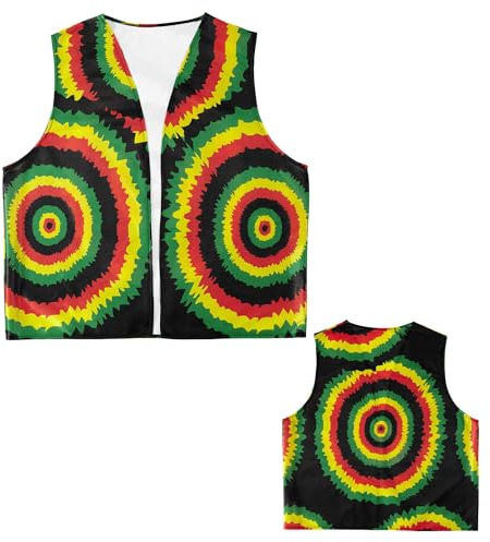 W WIDMANN MILANO Party Fashion - Weste Rastafarian, Jamaikaner, Reggae, Rastaman, Karneval, Mottoparty