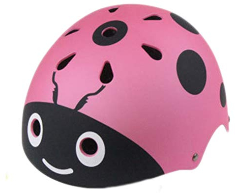 VORCOOL Kinder Helm Fahrradhelm Skaterhelm Schutzhelm Kopfschutz für Baby Mädchen Junge Kleinkinder Damen Radfahren Eislaufen (Rosa Marienkäfer)