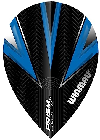 WINMAU Prism Alpha Black & Blue Extra Dicke Dart Flights - 1 Sätze pro Packung (3 Flights insgesamt)