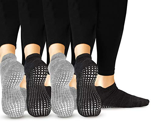 LA ACTIVE Non Slip Yoga Grip Socks - Barre Ballet Pilates Athletic Socks for Men and Women