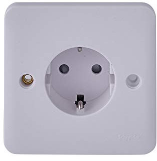 Schneider Electric Lisse White Moulded - Unswitched Single Power Socket, Schuko, 16A, GGBL3016A1, White, Pack of 10