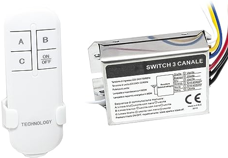Centralina RF 3 canali telecomando controllo luci interruttore senza fili 1000W