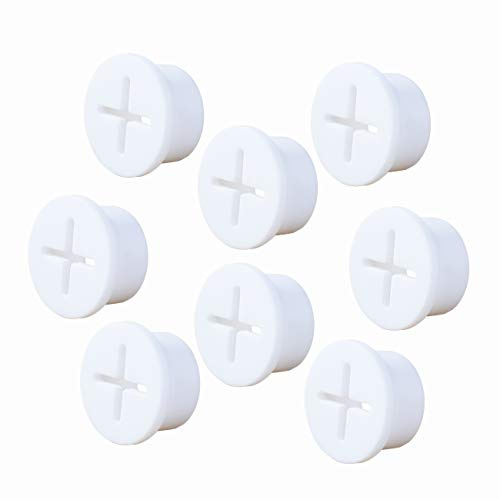 Keenkee 8 Pack Cable Cord Grommet 3/4 Inch Flexible Wire Rubber Grommets for Desk and Other Furniture Wall Hole Cover Cable Management Wire Organizer Cable Pass Through, White Color