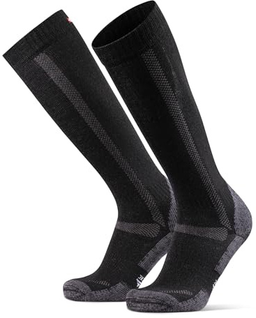 DANISH ENDURANCE Calze Lunghe Trekking in Lana Merino, Calzettoni Anti Vesciche, da Uomo e Donna, 1 o 3 Paia, Nero, 39-42