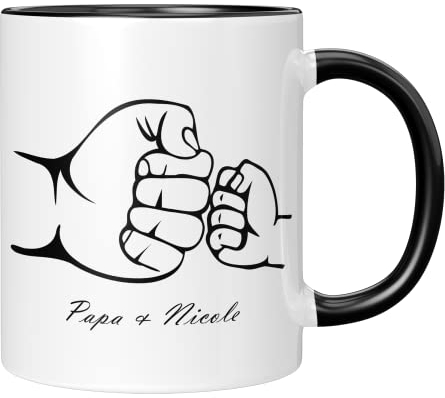 TassenTicker - Personalisierte Tasse - Papa - Tochter - Sohn - Vatertag - Vatertagsgeschenk - Geburtstag - Beste Papa- Geschenk - Papaspruch (1 Kind)