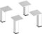 Keuco höhenverstellbare Möbelfüße - 4er-Set, aus Edelstahl, Metall, hochglänzend in Chrom-Optik - Schraubbare Möbelbeine mit quadratischer Fläche - geringe Anpassung der Möbelhöhe möglich