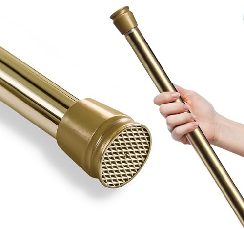 Asta telescopica senza foratura, asta per tenda da doccia, asta di serraggio allungabile (oro, 70-120 cm)