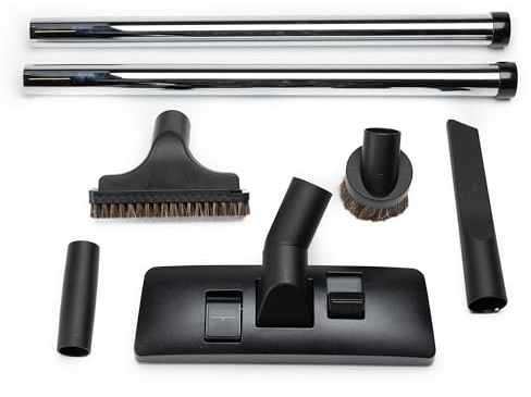 Central Technology Systems 7 Piece Vacuum Tool Kit with Chrome Tubes Compatible with 32mm Vacuum Cleaners Including Numatic (Henry, Hetty, Basil, George) and Others