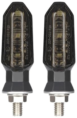 GFDSGRE Blinkande motorcykel LED mini 8 mm motorcykel blinkers, bärnsten blinkande ljus, blinkers, 12 V motorcykelindikatorlampa, motorcykel blinkande tillbehör (färg: Grå)