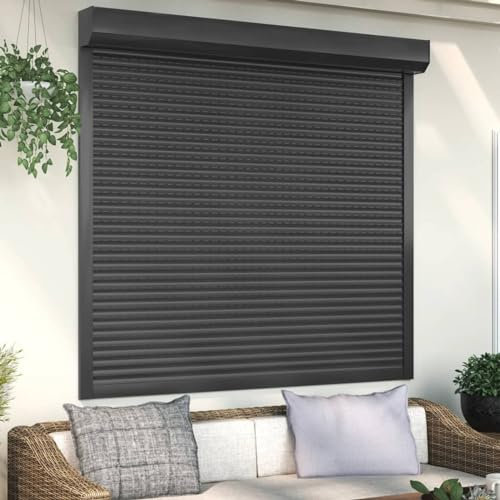 ZEYUAN Tapparella Avvolgibile in Alluminio 160x150 cm Antracite,Articoli di ferramenta,Materiali da Costruzione,Serrande-144987