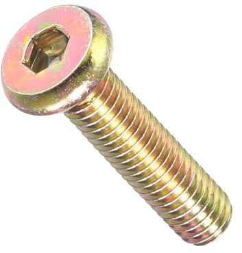 METALLIXITY Viti a Testa Cava con Innesto Esagonale Bulloni (M6-1x25) 5Pezzi, Viti con Innesto Esagonale per Mobili In Acciaio - per Progetti di Falegnameria, Giallo