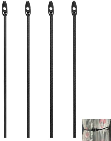4 Piezas Tensores Elásticos 50 cm, Correas Tensoras Ajustables para Fijación de Señales de Advertencia, Pulpos Elásticos para Mochilas, Cojines y Más, Uso en Exterior e Interior Negro