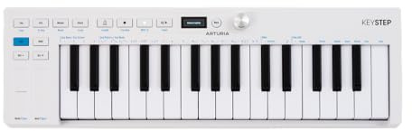 Arturia - Keystep MK2 - Portable MIDI Controller, Sequencer and Arpeggiator - 32 Slimkeys, OLED Display, Polyphonic Step Sequencer, 16-Mode Arpeggiator, CV-Compatible - White