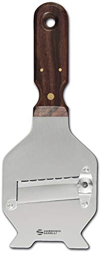 Sanelli Ambrogio 1721.000 Coupe-truffes avec Manche en Palissandre et Lame ondulée, Acier Inoxydable, Marron, 25 x 8,5 x 2 cm