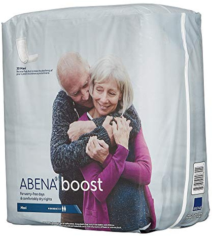 Abena BOOST Fluff Incontinence Pads - No Barrier/Flow-Through, (Sizes Normal To Extra Large) Extra Large, 20 Count