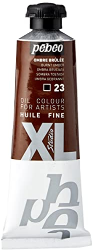 Pébéo - Feines Öl XL 37 ML - Ölgemälde - Ideal für Anfänger oder Profis - Fine Art Malerei - Feine Qualität - Pébéo Ölgemälde - Gebrannter Schatten - 37 ml