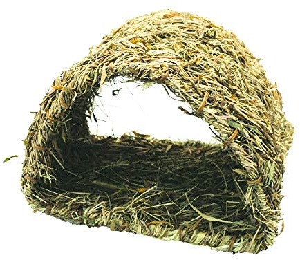 Nature First Grassy Tunnel for Small Animals Shelter Grass Den Natural Habitat Hideout Comfortable Nesting Retreat for Rabbits Guinea Pigs Hamsters