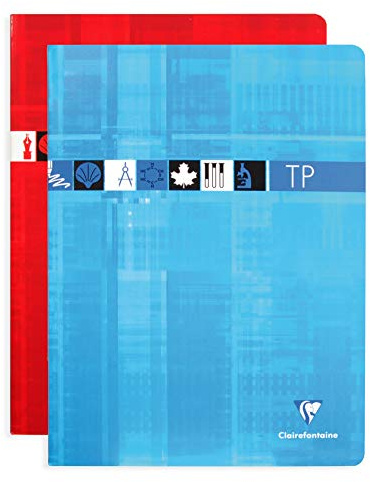 Clairefontaine 3347C Quaderno a punto metallico di attività manuali - 24x32 cm - 120 pagine a quadretti grandi 90g e pagine bianche 125g - copertina Carta laminata - colore casuale
