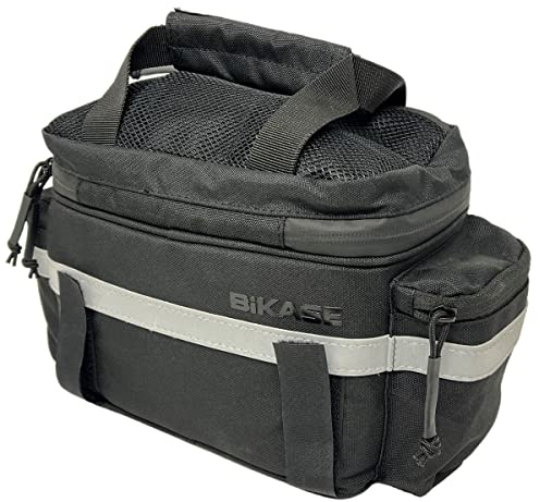 BiKase Kool Pak Insulated Bike Cooler Bag, Waterproof and Mountable on Rear Rack or Handlebars, with Mesh Pocket and Side Pockets, Perfect Bike Rack Bag with Phone Holder
