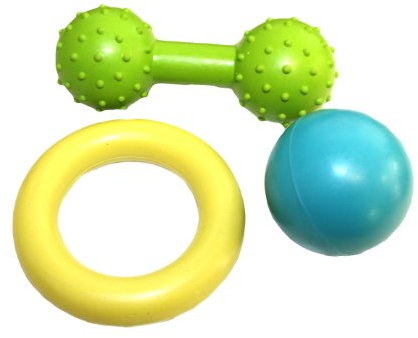 Little Rascals Hundespielzeug-Set, aus Gummi, 3-teiliges Set