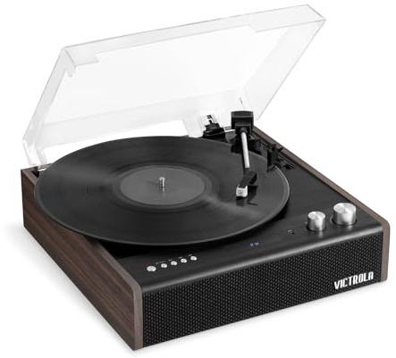 Victrola Eastwood Bluetooth Record Player with Three-Speed Turntable and Replaceable Audio-Technica Cartridge | Espresso | VTA-72-ESP-INT