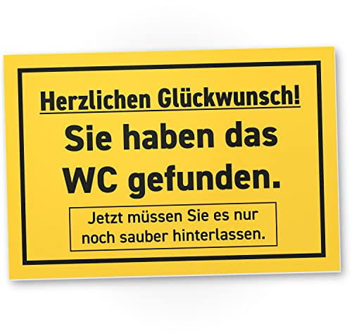 DankeDir! Herzlichen Glückwunsch WC Gefunden - 30 x 20 cm Toilettenschild Zum Aufhängen - Lustig Klo Deko für Gäste WC und Gästetoilette - Türschild