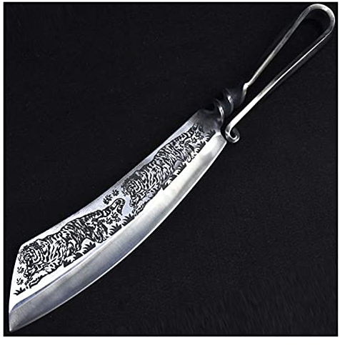 WERWER 9.3 Pollice Tagliere Coltello Tigre vene Caccia in Legno Chopper Fatti a Mano forgiare in Acciaio Coltello da Cucina Coltello osseo Carne e pollame Strumenti coltelli