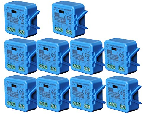 Anvek Interruptor wifi inteligente inteligente mando a distancia temporizador interruptor RF inalámbrico control remoto con TUYA App iOS Android, compatible con Alexa y Google Home, 10A / 2500W 10pcs