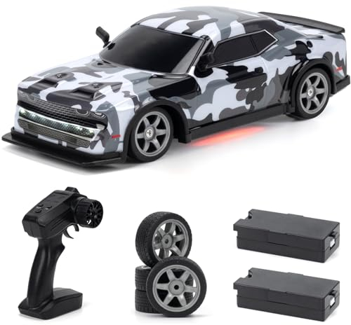 ACAMMZAR Ferngesteuertes Auto, 1:16 25KM/H RC Drift Car, 4WD RC Auto mit LED-Leuchten, Zwei Batterien, Geschenke für ab 4,5,6,7,8 + Jahre Kinder und Erwachsene