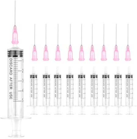 Morocket Plastspruta, 5 ml med nål, 10 st. Steril, Hållbar Colostrum Spray, Mångsidiga Doseringssprutor, Återanvändbara Flytande Sprayer, Mätspruta för trädgård och
