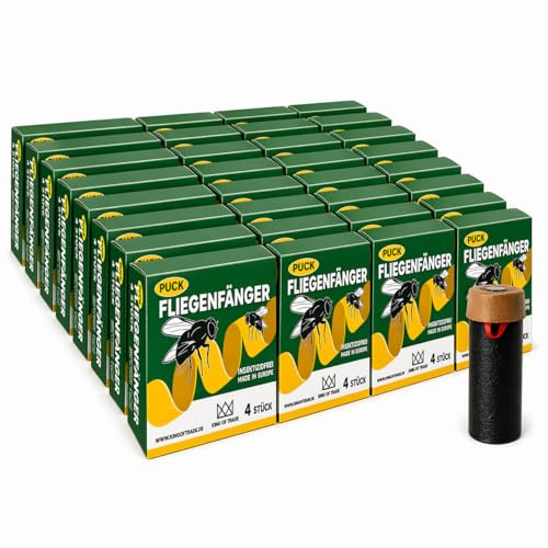 King of Trade Fliegenfänger 96 Rollen – Extra Starke Klebefalle gegen Fliegen ohne Chemie – Fliegenfalle für Stall, Garten, Landwirtschaft, Haushalt & Gewerbe