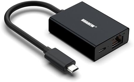 HUAREW Adaptateur Ethernet pour TV Stick, Micro USB to RJ45 Ethernet Adapter Compatible avec TV Stick 4K et Autres clés TV en Streaming.