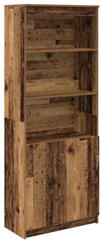 vidaXL Highboard Altholz-Optik 70x35x180 cm Holzwerkstoff, Schrank, Lagerschrank, Schrank hoch, Beistellschrank, hoher Schrank, Schrank mit Tür