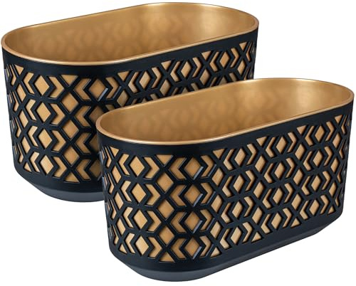 KONZEPT 2er Set Blumenkasten Balkon 40 cm, oval Balkonkasten für die Fensterbank, Pflanzkasten für außen und innen