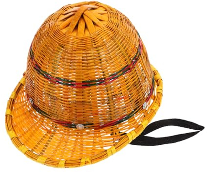 Sewroro Sombrero De Bambú Sol Casco De Seguridad para Exteriores De Bambú Ventilado para Construcción Protección Solar